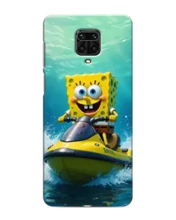 Чохол для Xiaomi Redmi Note 9 Pro з картинкою «Спанч Боб на гідроциклі»