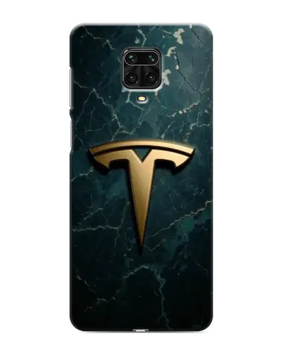 Чехол для Xiaomi Redmi Note 9 Pro с картинкой «Мраморная Tesla Gold»