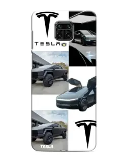 Чехол для Xiaomi Redmi Note 9 Pro с картинкой «Коллаж Cybertruck Tesla»