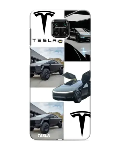 Чехол для Xiaomi Redmi Note 9 Pro с картинкой «Коллаж Cybertruck Tesla»