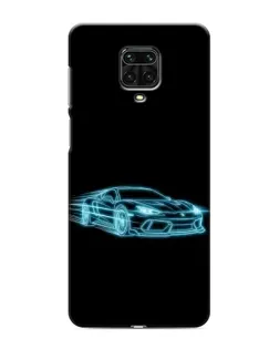 Чехол для Xiaomi Redmi Note 9 Pro с картинкой «Неоновый контур Lamborghini»
