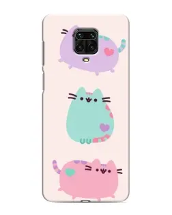 Чохол для Xiaomi Redmi Note 9 Pro з картинкою «Pusheen тріо»