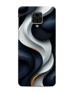 Чехол для Xiaomi Redmi Note 9 Pro с картинкой «Объемные черно-белые ленты»