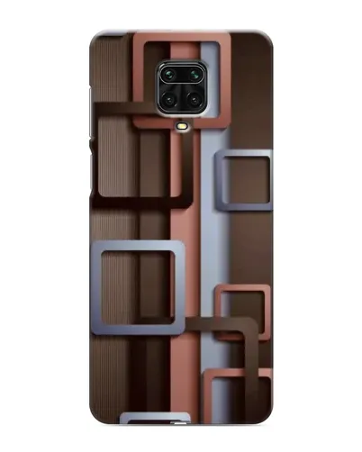 Чохол для Xiaomi Redmi Note 9 Pro з картинкою «Коричневі об'ємні квадрати»