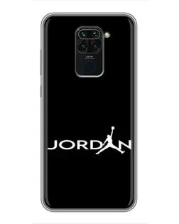 Чехол для Xiaomi Redmi Note 9 с картинкой «Jordan White Logo»
