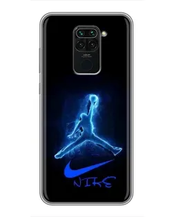 Чехол для Xiaomi Redmi Note 9 с картинкой «Jordan Neon Blue»