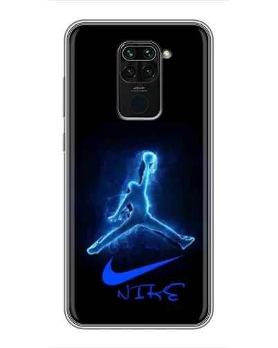 Чехол для Xiaomi Redmi Note 9 с картинкой «Jordan Neon Blue»