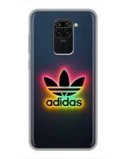 Чехол для Xiaomi Redmi Note 9 с картинкой «Неоновый Adidas»