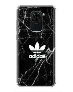Чехол для Xiaomi Redmi Note 9 с картинкой «Белый мрамор Adidas»