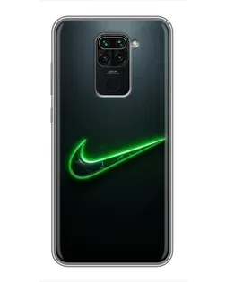 Чехол для Xiaomi Redmi Note 9 с картинкой «Неоновый контур Nike» Чехол для Xiaomi Redmi Note 9 с картинкой «Неоновый контур Nike»