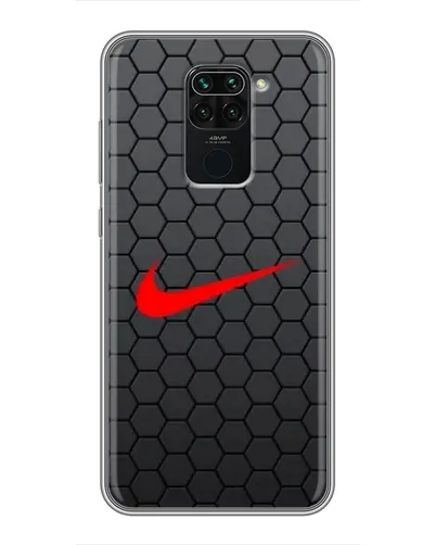 Чехол для Xiaomi Redmi Note 9 с картинкой «Nike — карбоновая сетка»