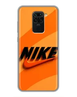 Чехол для Xiaomi Redmi Note 9 с картинкой «Оранжевый драйв Nike»