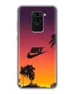 Чехол для Xiaomi Redmi Note 9 с картинкой «Nike на закате солнца»
