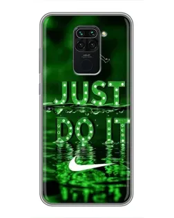 Чехол для Xiaomi Redmi Note 9 с картинкой «Зеленый неоновый Nike»