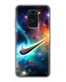 Чехол для Xiaomi Redmi Note 9 с картинкой «Космический Nike Swoosh»