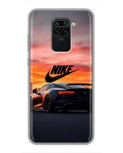 Чехол для Xiaomi Redmi Note 9 с картинкой «Nike и суперкар»