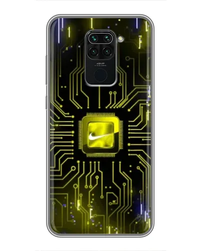 Чехол для Xiaomi Redmi Note 9 с картинкой «Nike — золотая искра»