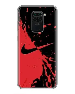 Чохол для Xiaomi Redmi Note 9 з картинкою «Червоні бризки Nike»