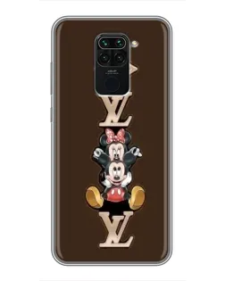 Чехол для Xiaomi Redmi Note 9 с картинкой «LV и Микки Маус»