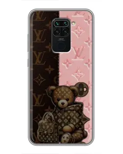 Чехол для Xiaomi Redmi Note 9 с картинкой «Мишка в стиле LV»