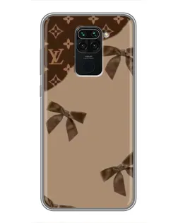 Чехол для Xiaomi Redmi Note 9 с картинкой «LV — кофейный атлас»