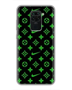 Чехол для Xiaomi Redmi Note 9 с картинкой «Неоновый принт LV»