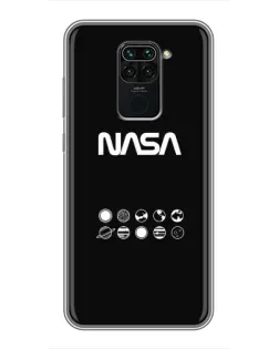Чехол для Xiaomi Redmi Note 9 с картинкой «NASA — технический принт»