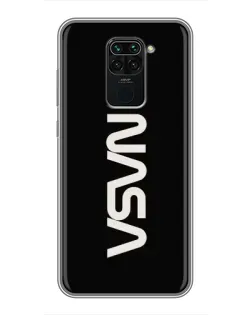 Чехол для Xiaomi Redmi Note 9 с картинкой «NASA — вертикальный логотип»