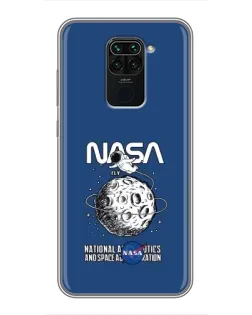 Чехол для Xiaomi Redmi Note 9 с картинкой «NASA — лунная миссия»