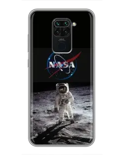 Чехол для Xiaomi Redmi Note 9 с картинкой «Астронавт на Луне»