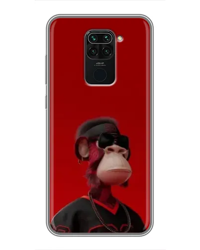 Чехол для Xiaomi Redmi Note 9 с картинкой «Bored Ape в красном»