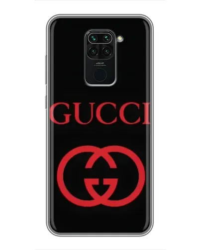 Чехол для Xiaomi Redmi Note 9 с картинкой «Gucci — красный логотип»