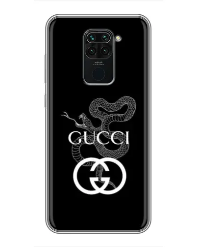 Чехол для Xiaomi Redmi Note 9 с картинкой «Gucci — серебряная змея»