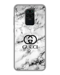 Чехол для Xiaomi Redmi Note 9 с картинкой «Gucci — мраморный шик»