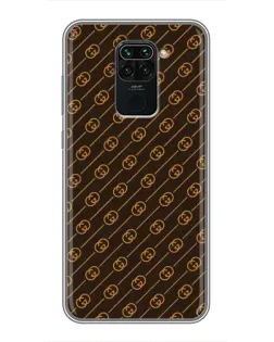 Чехол для Xiaomi Redmi Note 9 с картинкой «Gucci — золотые диагонали»