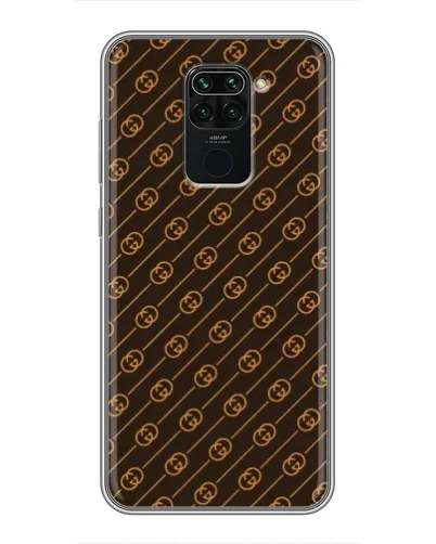 Чехол для Xiaomi Redmi Note 9 с картинкой «Gucci — золотые диагонали»
