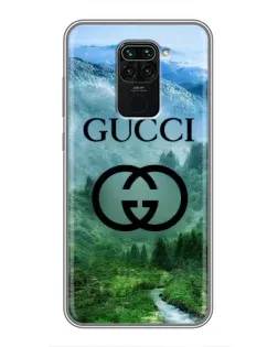 Чехол для Xiaomi Redmi Note 9 с картинкой «Gucci — горный пейзаж»