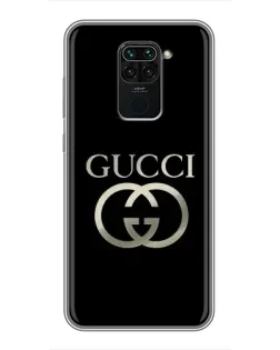 Чохол для Xiaomi Redmi Note 9 з картинкою «Gucci — золото на чорному»