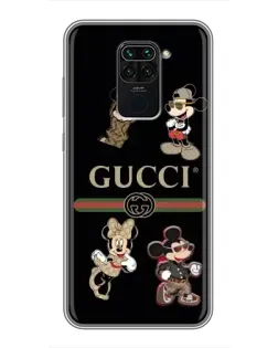 Чохол для Xiaomi Redmi Note 9 з картинкою «Gucci — герої Disney та монограма»