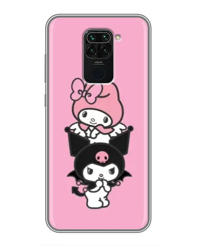 Чехол для Xiaomi Redmi Note 9 с картинкой «Трио My Melody и Kuromi»