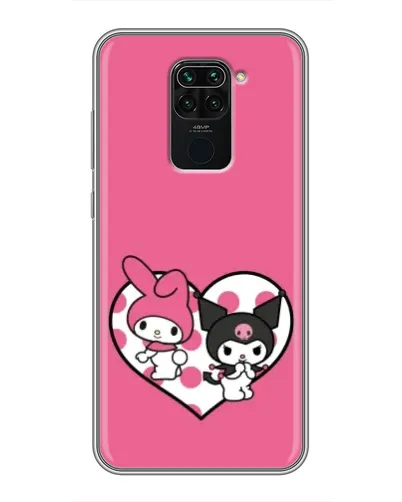 Чехол для Xiaomi Redmi Note 9 с картинкой «Kuromi и My Melody»