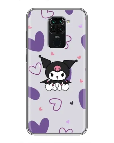 Чехол для Xiaomi Redmi Note 9 с картинкой «Kuromi и лавандовые сердца»