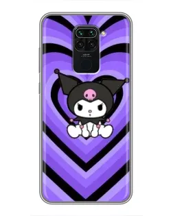 Чехол для Xiaomi Redmi Note 9 с картинкой «Kuromi и фиолетовые сердца»