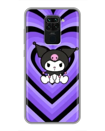 Чехол для Xiaomi Redmi Note 9 с картинкой «Kuromi и фиолетовые сердца»