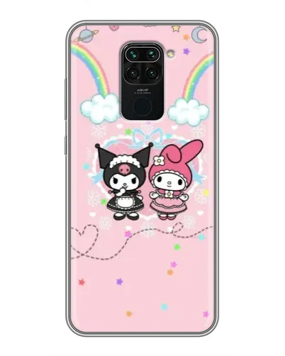 Чехол для Xiaomi Redmi Note 9 с картинкой «My Melody и Kuromi»