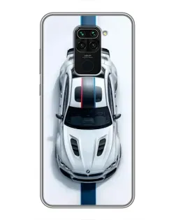 Чехол для Xiaomi Redmi Note 9 с картинкой «Вид сверху — BMW M»