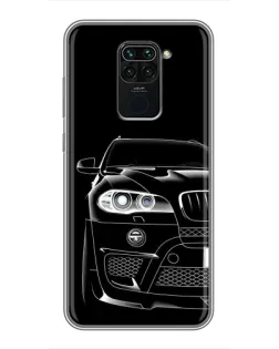 Чехол для Xiaomi Redmi Note 9 с картинкой «Темный силуэт BMW»