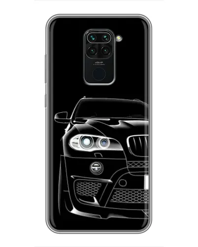 Чехол для Xiaomi Redmi Note 9 с картинкой «Темный силуэт BMW»