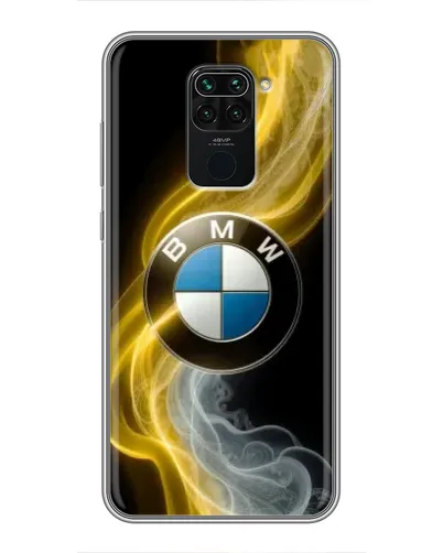 Чехол для Xiaomi Redmi Note 9 с картинкой «Золотистый дым BMW»