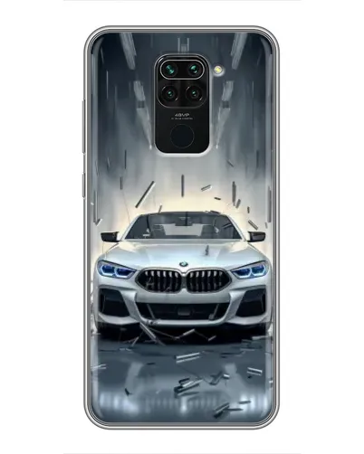 Чехол для Xiaomi Redmi Note 9 с картинкой «BMW в свете фар»